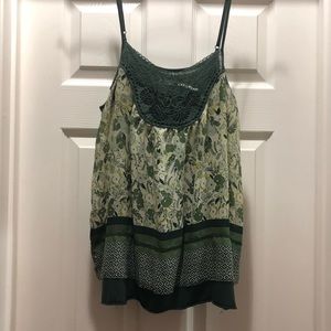 Kimchi Blue | Embroidered Floral Green Cami